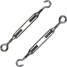 2x 8mm Hook & Eye Straining Screw Turnbuckle Galvanised Steel Wire Rope Tension
