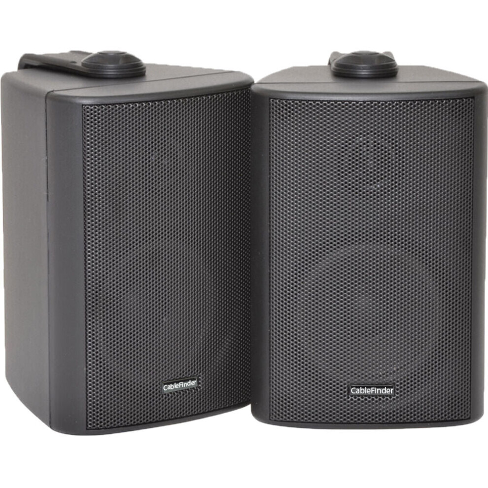 2x SPEAKERS / PAIR - 2 Way Compact Stereo Speakers - 3 Inch 60W 8Ohm - Black Mini Wall Mounted Background HiFi Quality Speakers