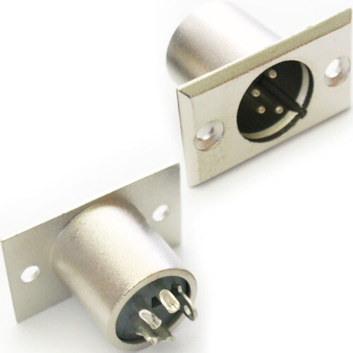 XLR 4 Pin Pole Male Solder Connector Chassis Patch Panel Mount Module ...