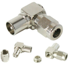 Right Angled TV Aerial Male Connector 90 Degree RF Coaxial Plug Adapter