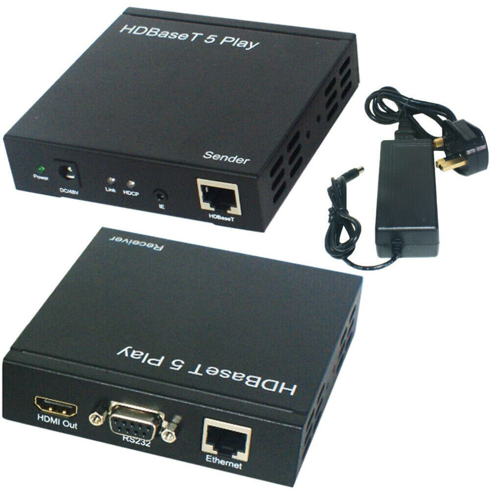 Hdmi Hdbaset Extender Ir Rs232 & Ethernet 1080P 3D 100M Over Cat5e Cat6 Cable 5055538112584
