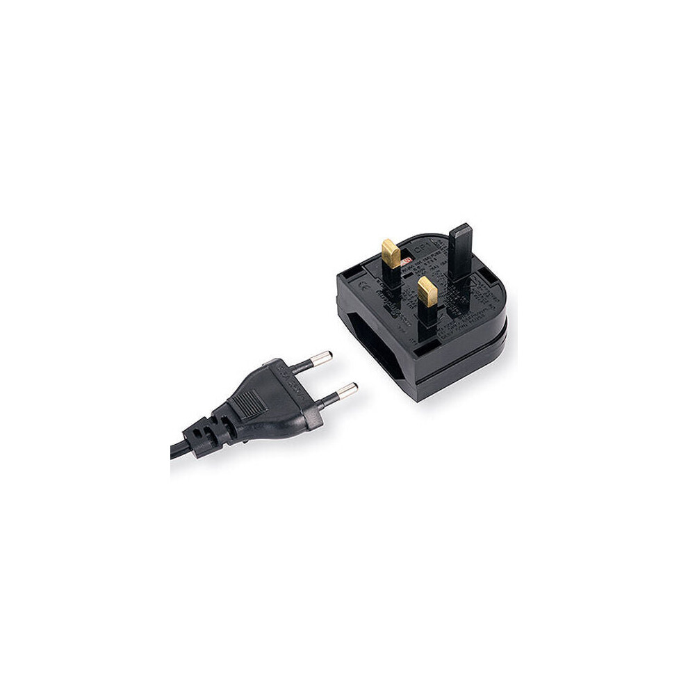 Loops Uk Mains To Euro Socket Adapter 3A For Converting Eu Plug Lead Cable