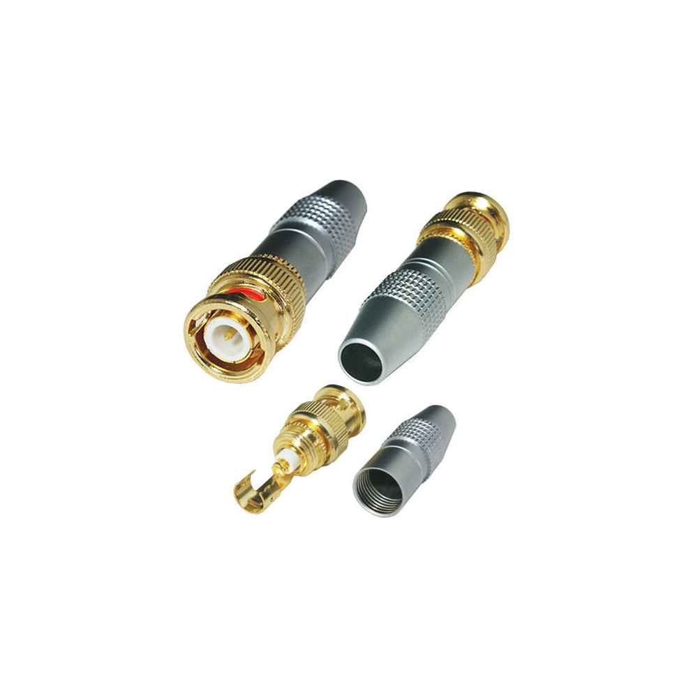 Pro Bnc Male Solder Connector Rf Coaxial Cable Cctv Dvr Video Antenna Plug Gold 5055538112546