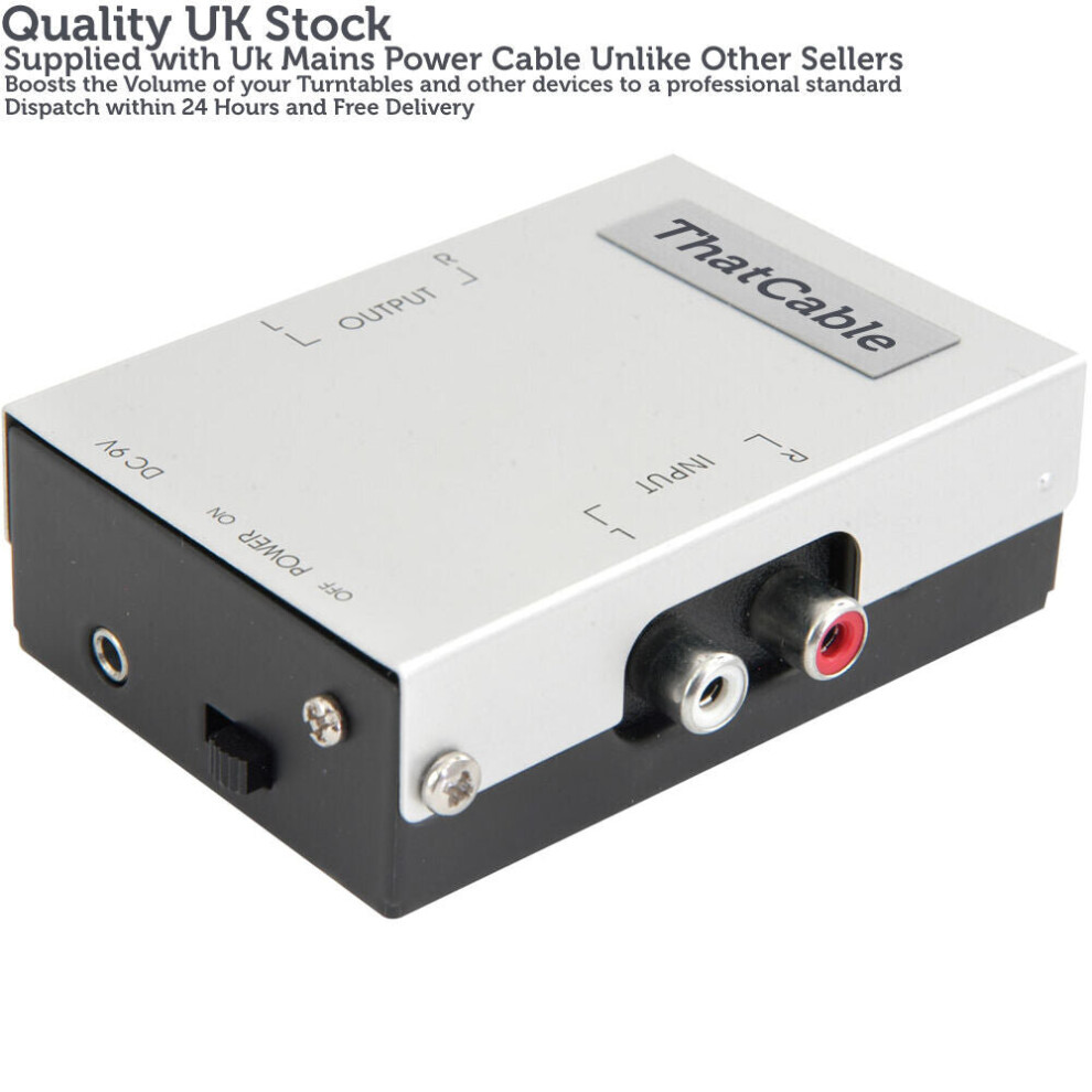 Pre Amplifier For Turntables Phono/Rca Stereo Preamp Line Level Volume Booster 5055538150449