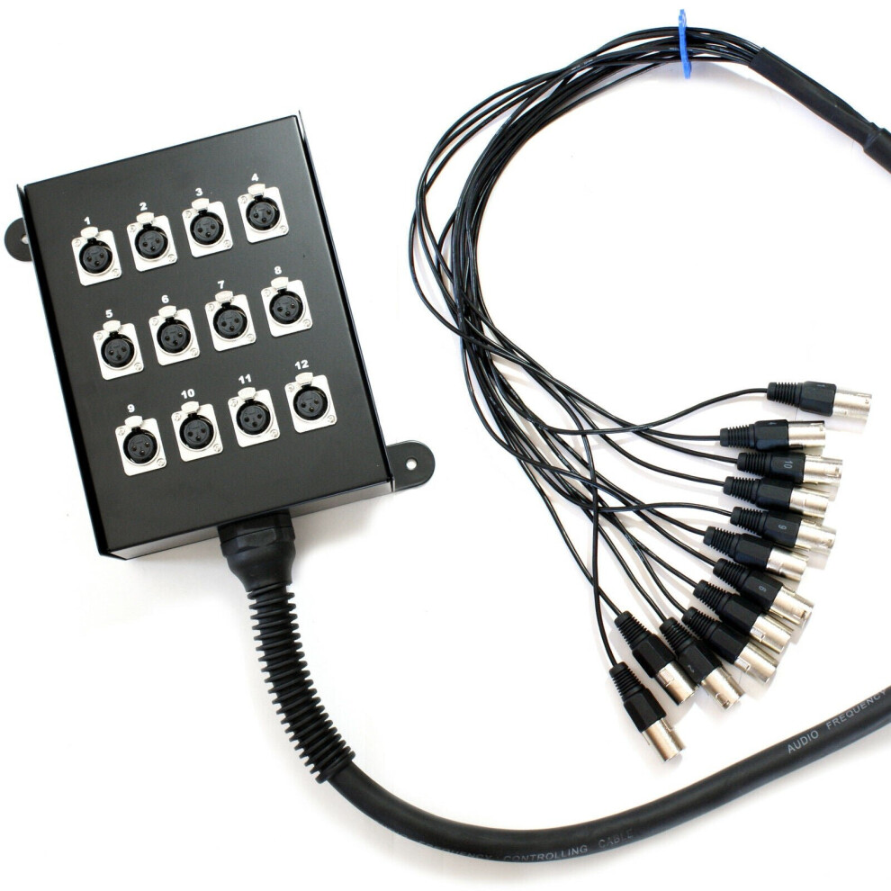 Loops Pro Quality 30M 12 Way Xlr 3 Pin Multicore Loom Snake Cable Touring Stage Box