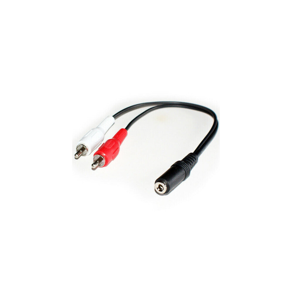 0.2m 2 RCA PHONO Male to 3.5mm Stereo Socket Adapter Amp Speaker Cable Lead TV