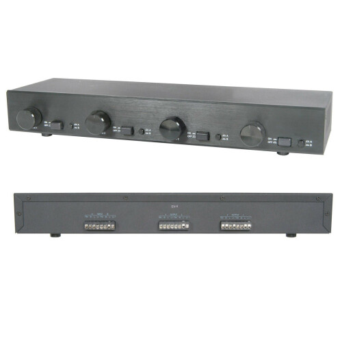 Loops 2 Input 4 Output Stereo Speaker Matrix Switch Splitter Multi Room Volume Control