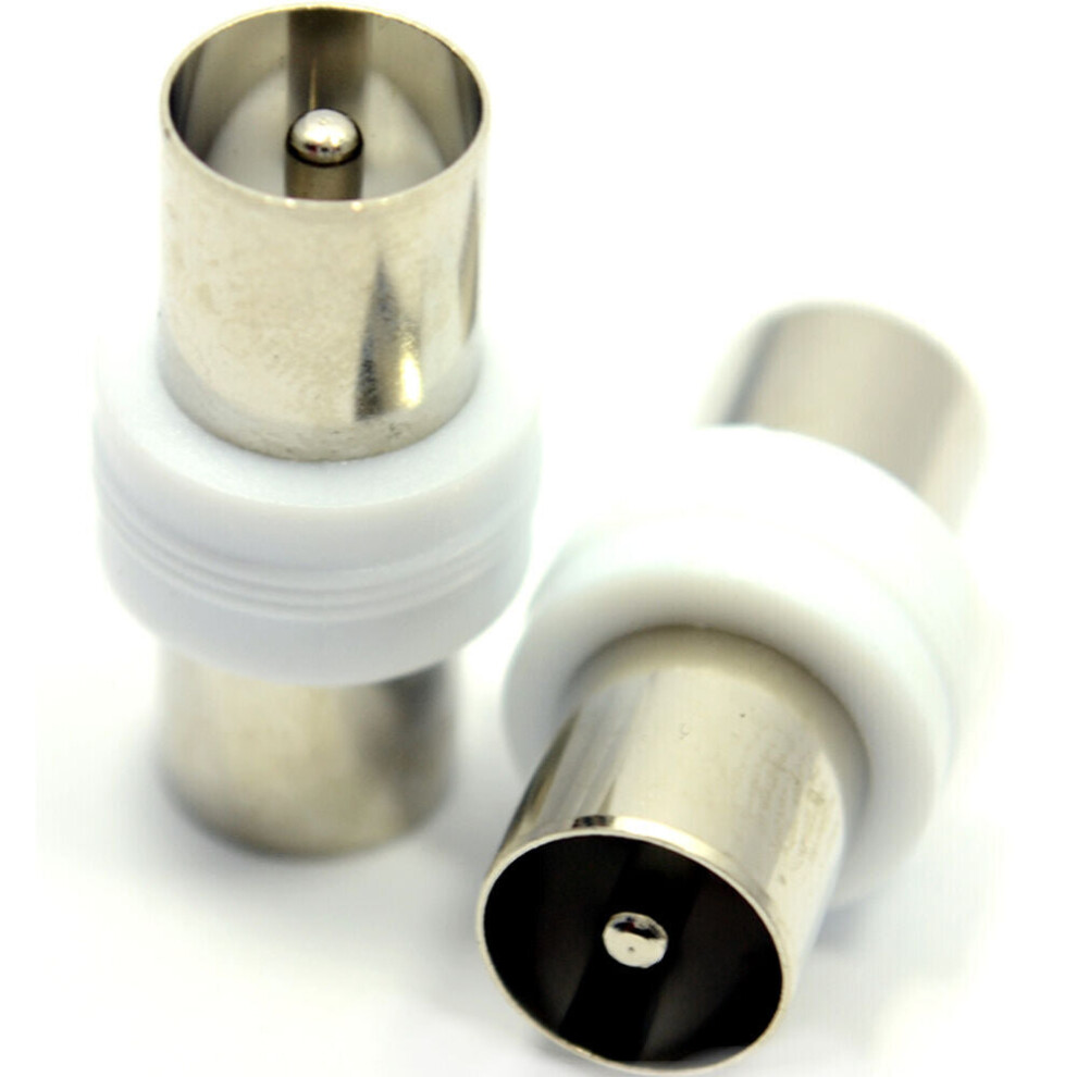 Tv Aerial Cable Coupler Adapter Male To Plug Joiner Rf Coaxial Coax Barrel 5055538112836
