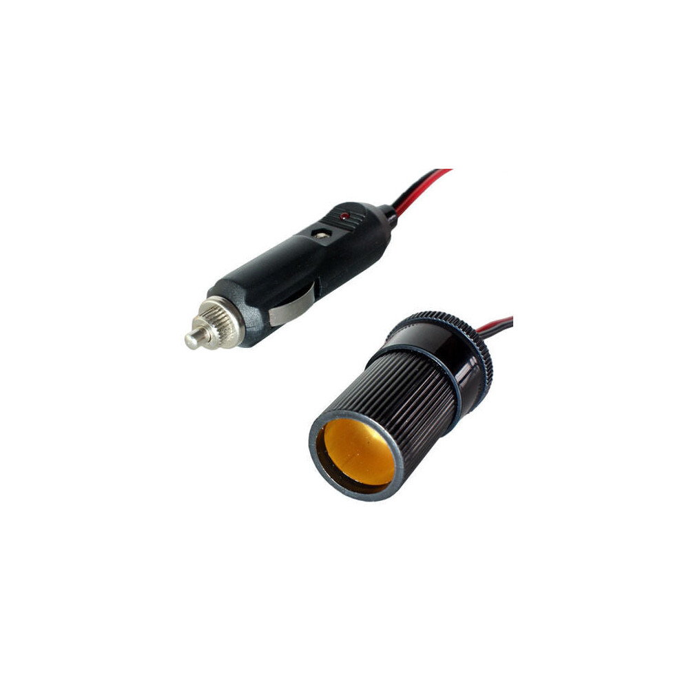 2m Cigarette Lighter Extension Power Cable Lead 5A 12 24V Cigar Plug to Socket