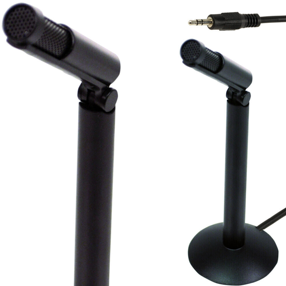 3.5mm Mini Stereo Microphone PC MAC Laptop AUX Compact Phone Record Audio Base