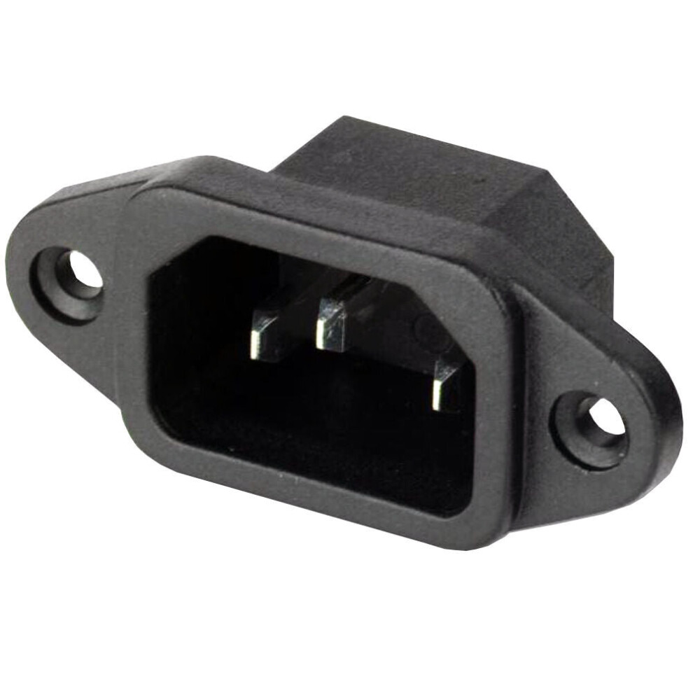 Loops Iec C14 Power Socket 10A Screw In Pcb Inlet Panel Chassis Mount Connector 250V