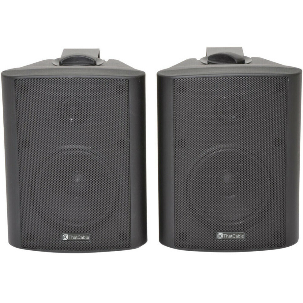 Loops Pair 4" 2 Way Stereo Speakers 70W 8Ohm Black Wall Mounted Background Music Hi Fi