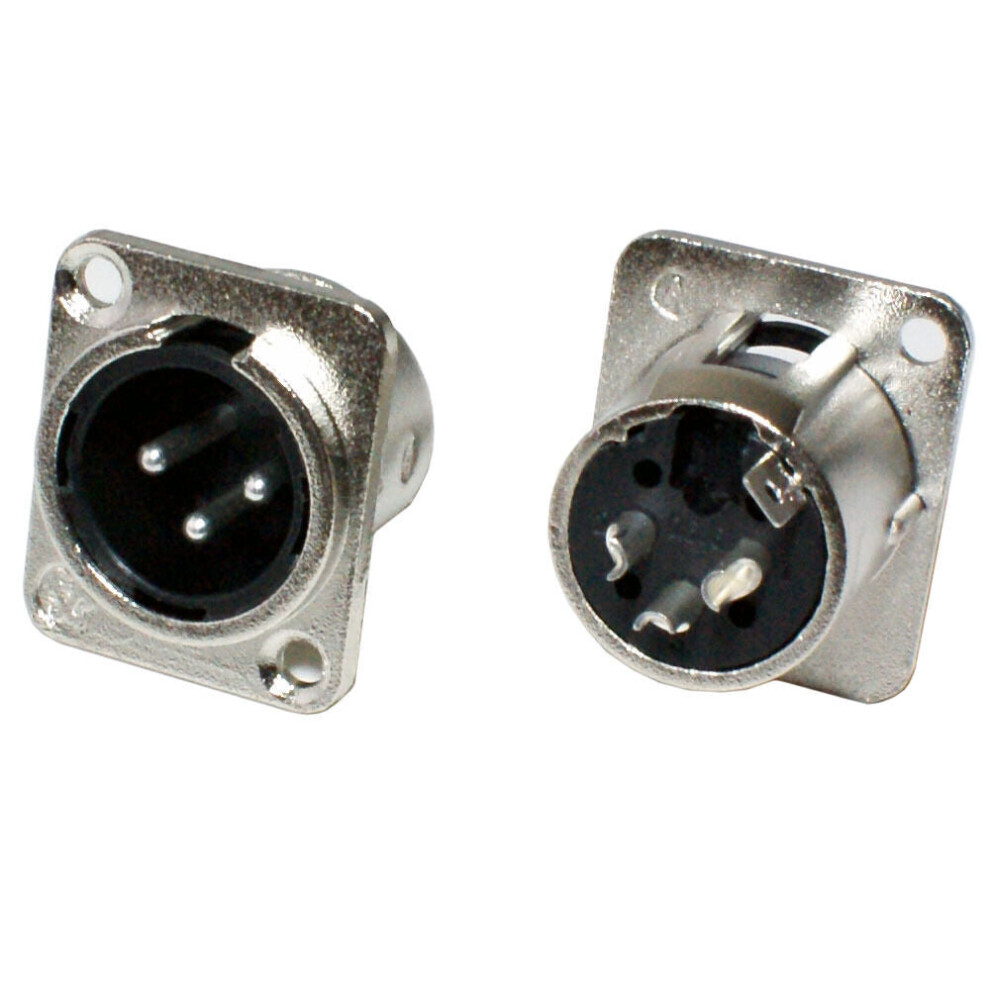 Loops Xlr 3 Pin Male Panel Mount Solder Connector For Chassis Mic Patch Audio Cable