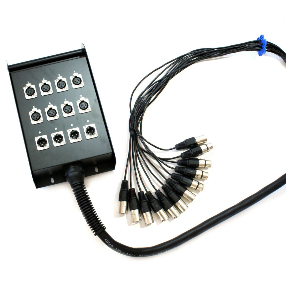 Loops 30M 12 Way Xlr 3 Pin Multicore Loom Snake Cable *8 Inputs 4 Outputs* Stage Box