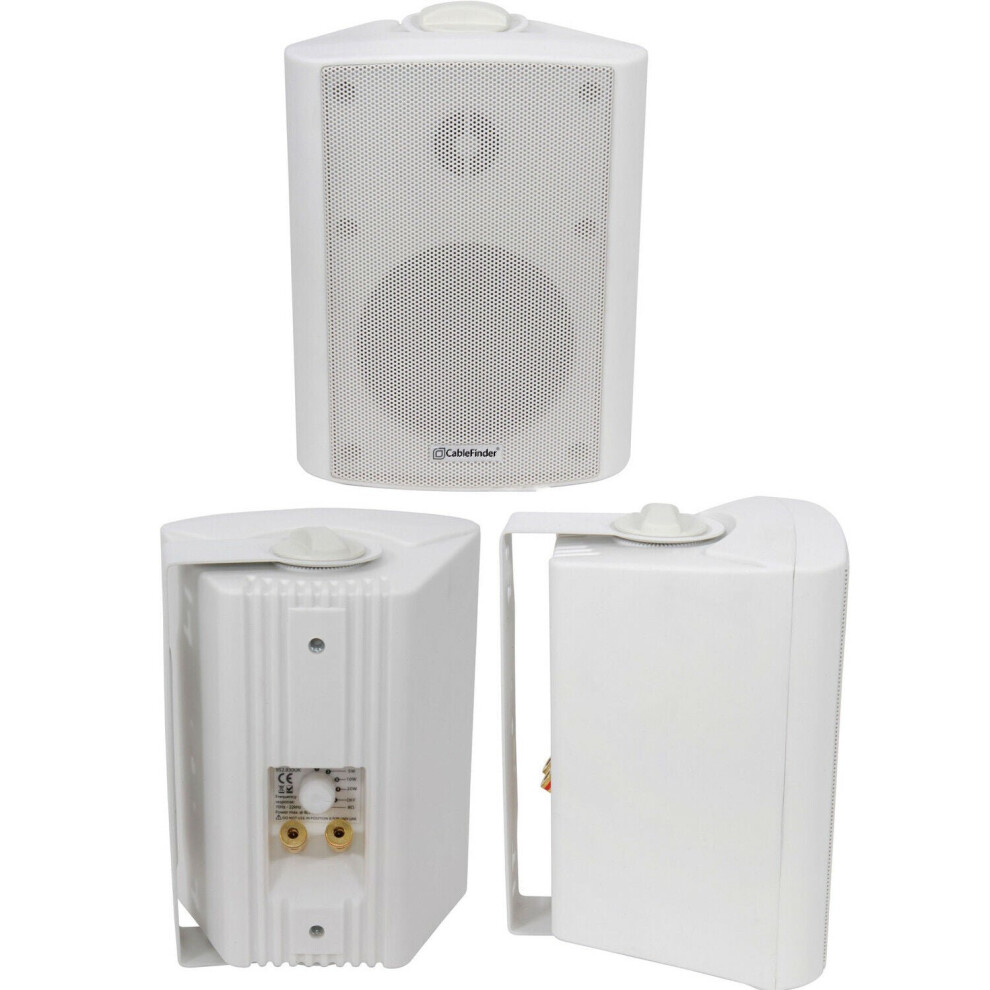 Quality 4" 70W Background Hifi Speaker *100V & 8Ohm* Wall Mount Bookshelf White 5055538168796