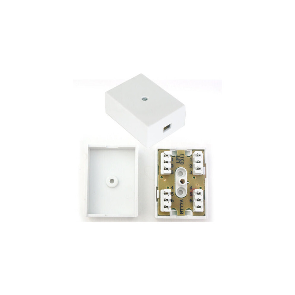 3 Pair/6 Way IDC Junction Box BT Telephone Phone Cable Coupler Socket Connector