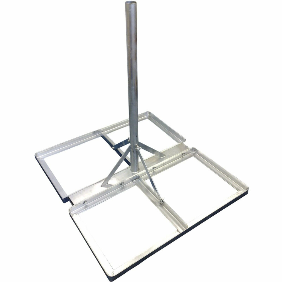 Loops 3" Galvanised Satellite Aerial Flat Roof Mount Npr/Mast Outdoor Bracket