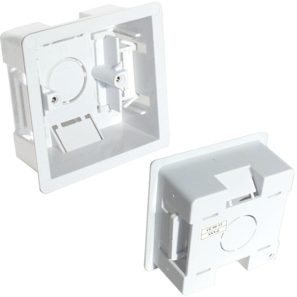 35Mm Deep Single Plastic Dry Lining Back Box 1 Gang Wall Flush Mount Pattress 5055538126574