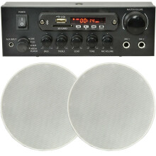Home Restaurant 2x Ceiling Speaker Bluetooth Wireless Background Music Amp Kit