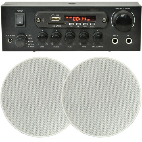 Loops Home Restaurant 2x Ceiling Speaker Bluetooth Wireless Background Music Amp Kit