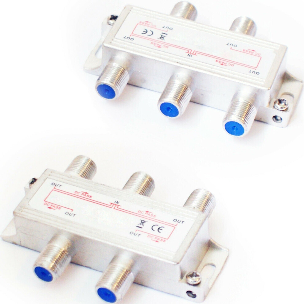 4 Way Port Aerial F Connector Splitter Signal Coaxial Distribution