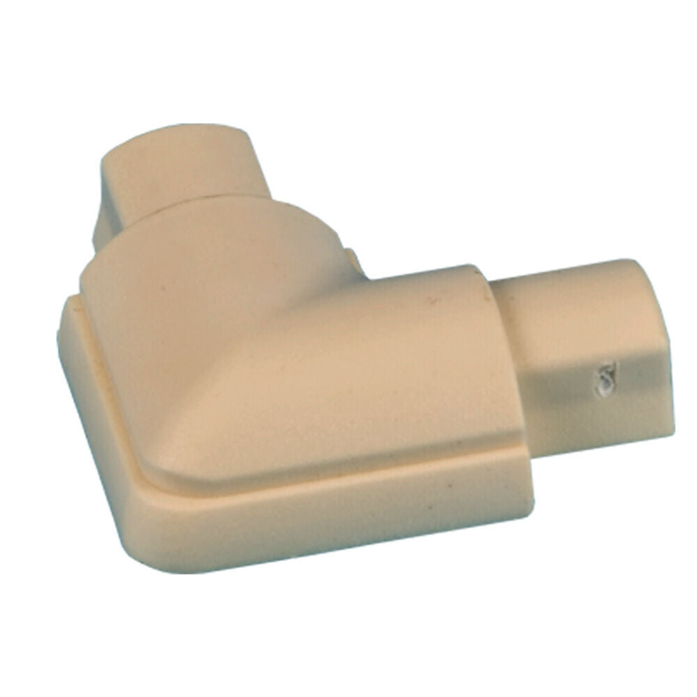 16mm x 8mm Magnolia Smooth Fit Right Angled Trunking Adapter Flush 90 Degree