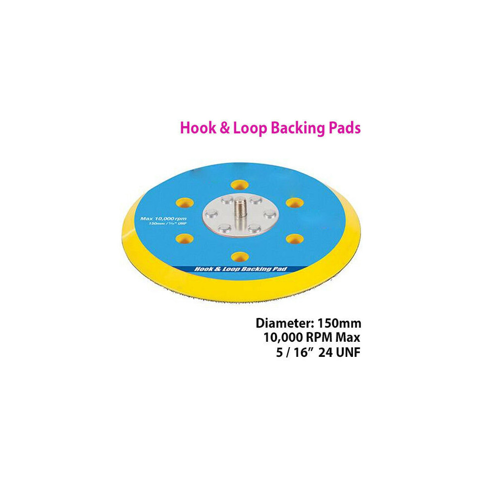 Loops 6" (150Mm) Dual Action Hook & Loop Backing Pad Orbital Sanding/Polish Disc Plate