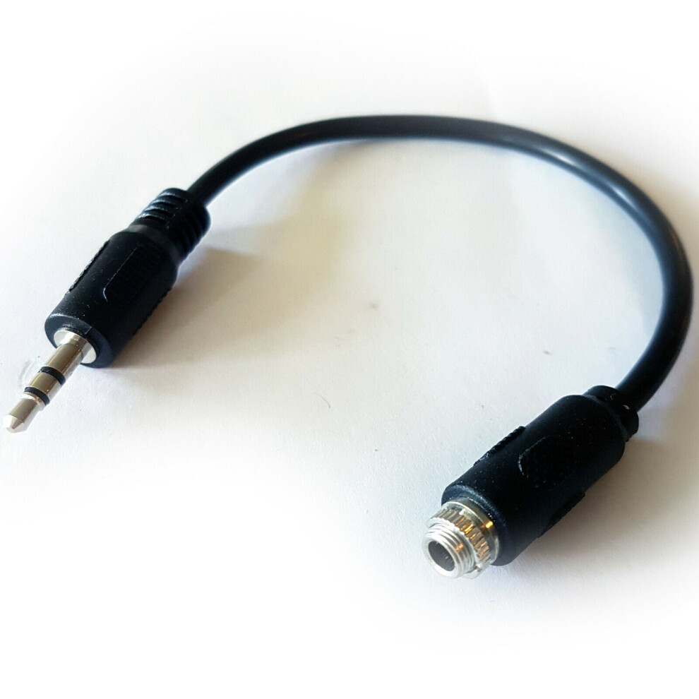 0.14m 3.5mm Male to Female Coupler Joiner Patch Cable Lead Wall Plate Adapter