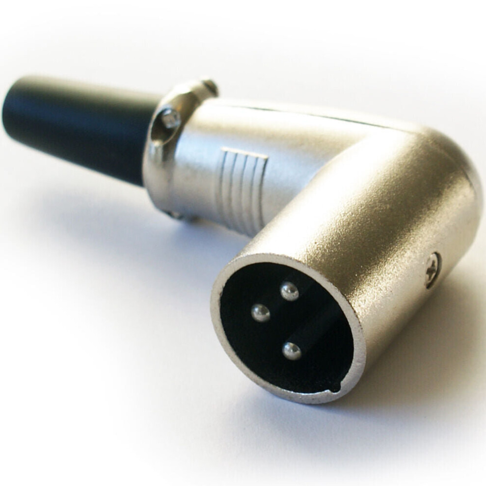 Loops Xlr 3 Pin Male Plug Solder Connector Right Angle Angled 90 Degree Mic Cable