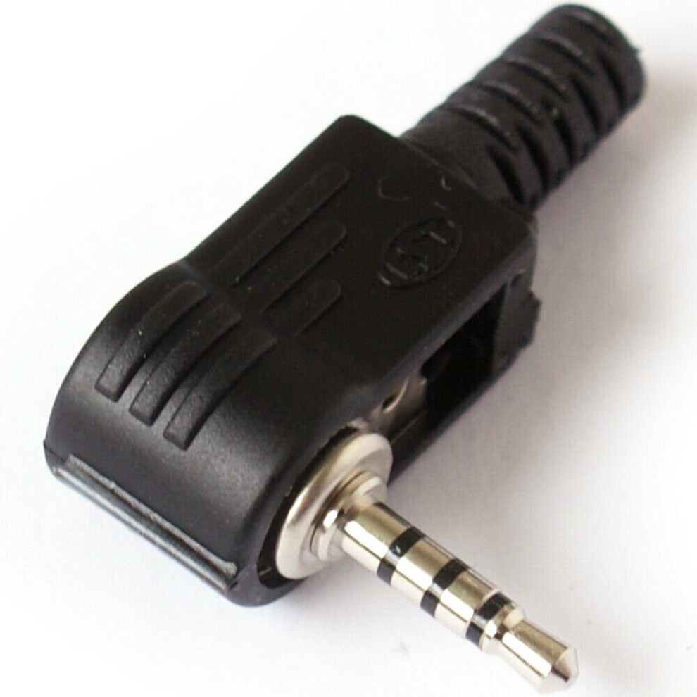 Loops 2.5Mm 4 Pole Jack Plug Solder Connector 90 Degree Right Angled Av Camcorder