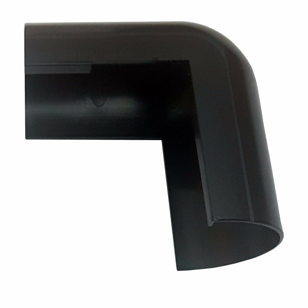 50mm x 25mm Black Clip Over External Bend Trunking Adapter 90 Degree Conduit
