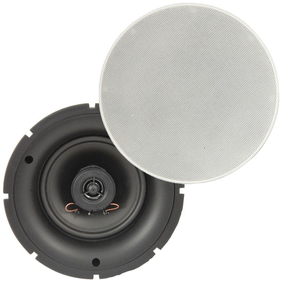 Loops Pair Of 5.25" 8 Ohm Low Profile Ceiling Speakers 2 Way Wall Mount Slim Line