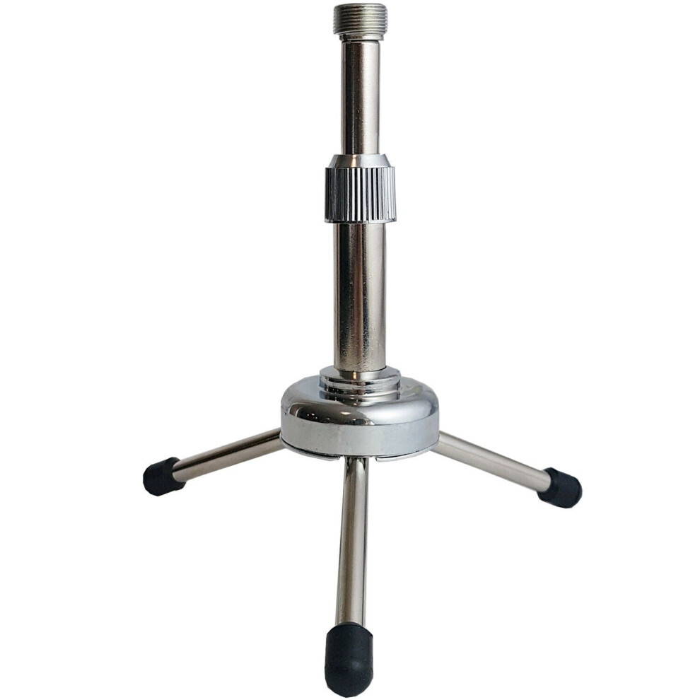 Desk Microphone Stand Metal Tripod Base Short Clip Holder Table Mic Bracke