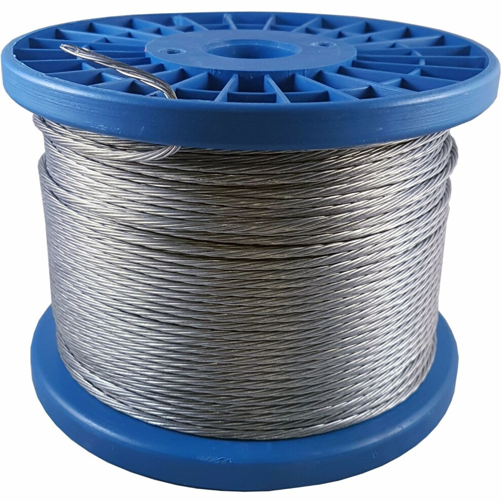 150m 2.6mm Lashing Guy Wire Rope Reel Strong Zinc Steel Catenary Line Cable