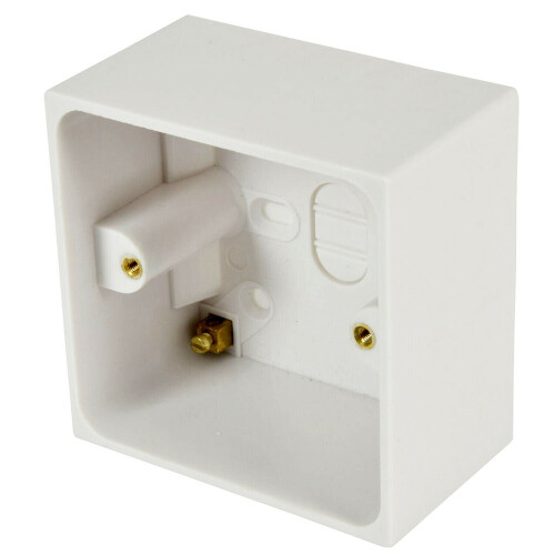 Loops 47mm Deep Single Plastic Surface Mounted AV HDMI Back Box 1 Gang Wall Outlet