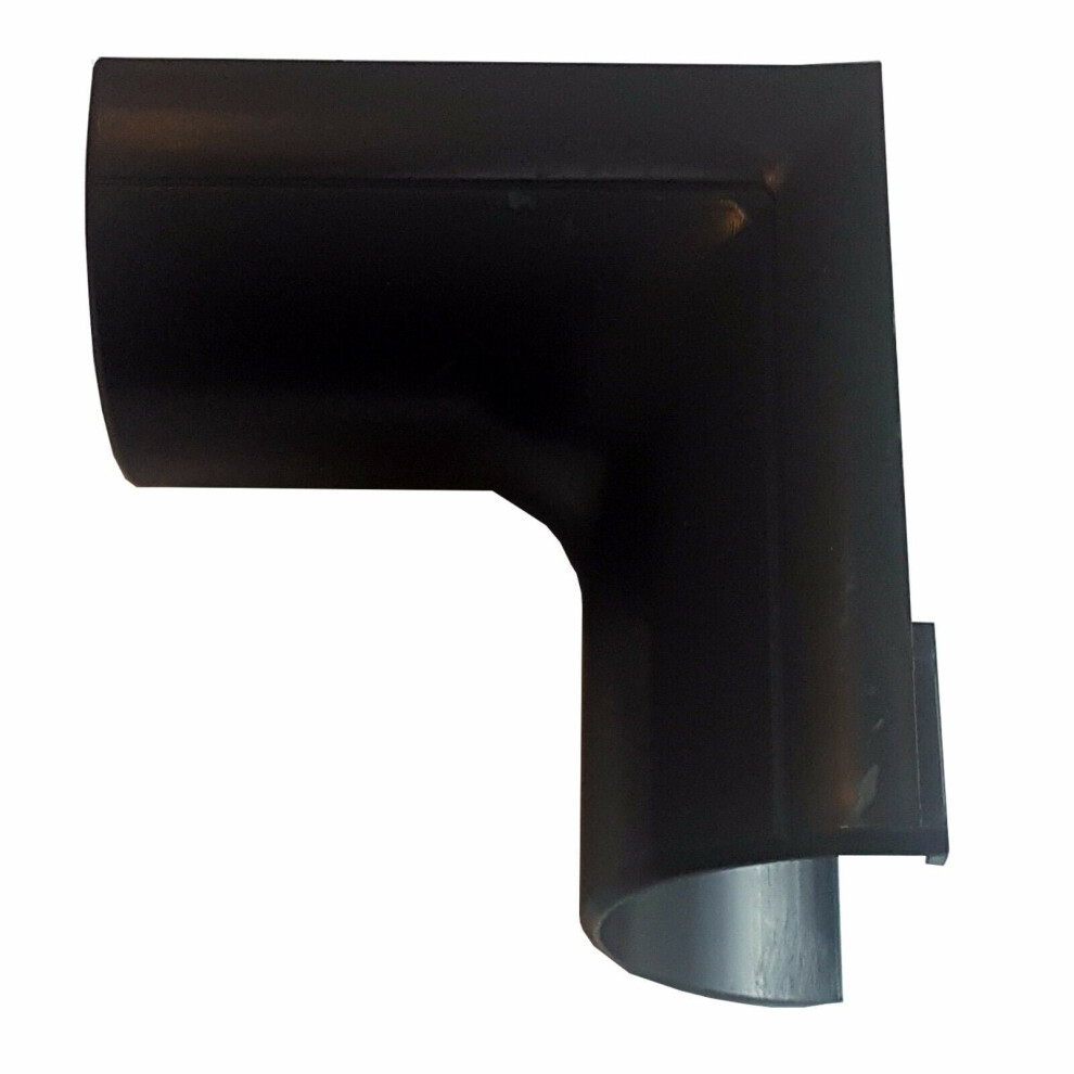 50mm x 25mm Black Clip Over Internal Bend Trunking Adapter 90 Degree Conduit