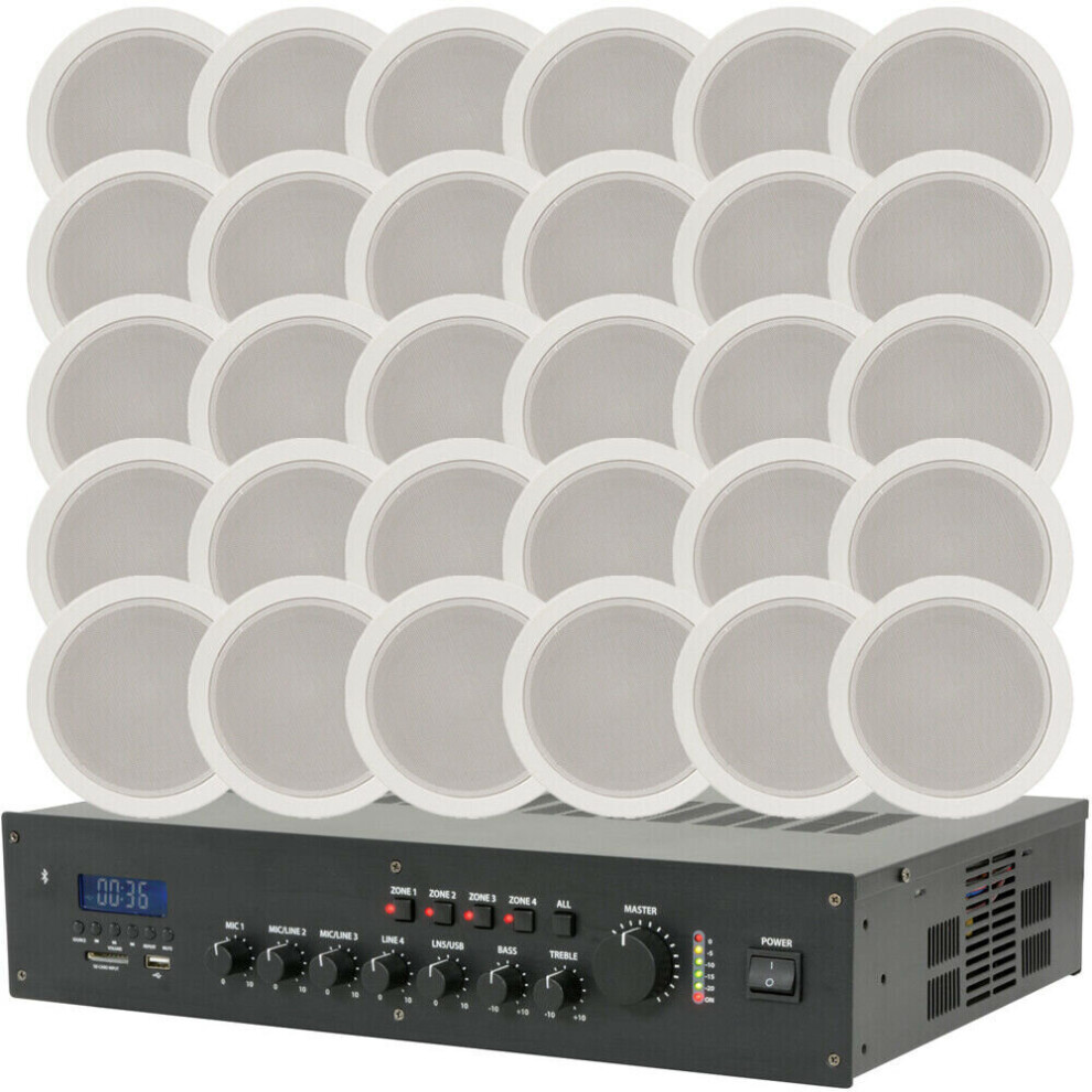 Shop Restaurant Wireless Background Music Kit 240W Mixer Amp & 30x Speakers