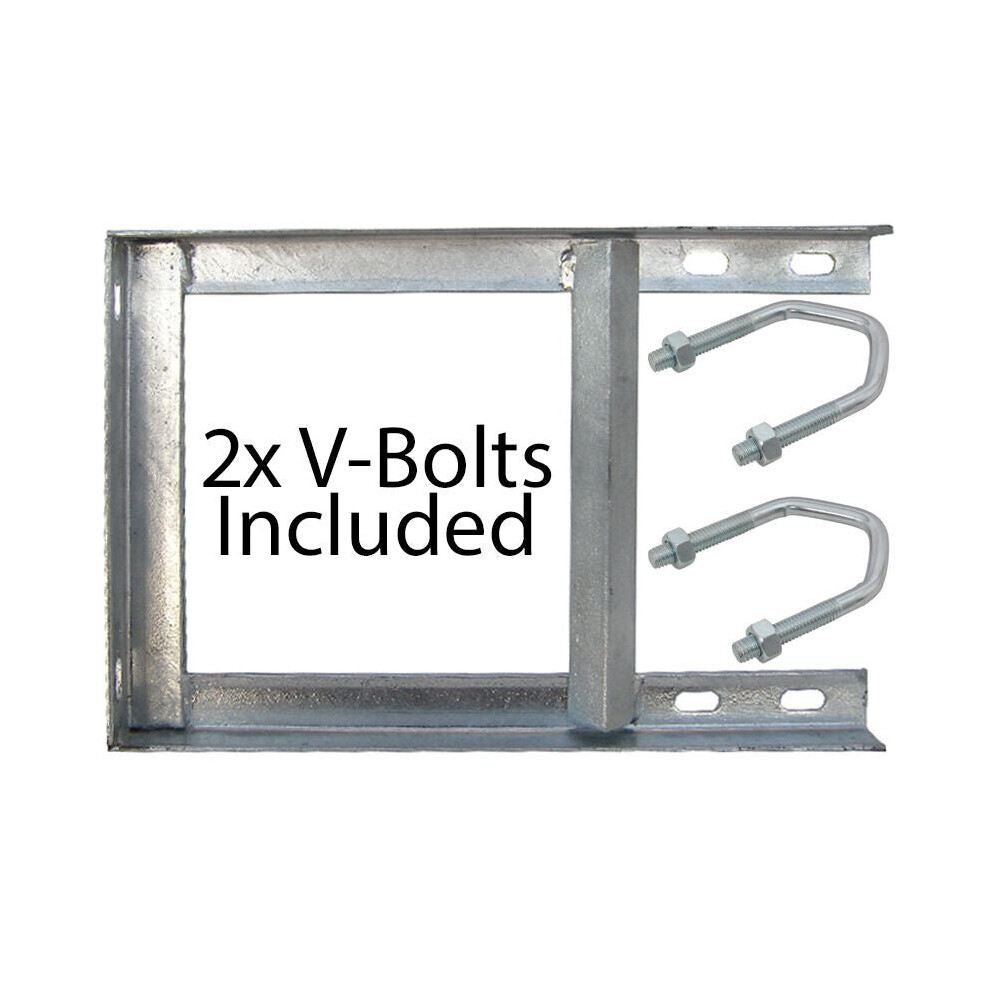 12' x 18' Galvanised Outdoor / External Steel TV Aerial Wall Mounting Bracket & V Bolts - Pole / Mast Install - Heavy Duty - CableFinder