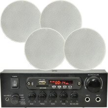 Home Restaurant 4x Ceiling Speaker Bluetooth Wireless Background Music Amp Kit