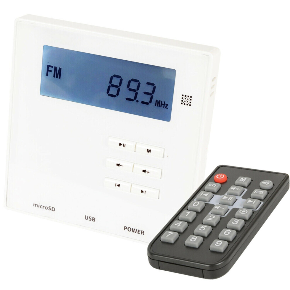 Loops Wall Mounted Micro Bluetooth Amplifier - Stereo Hifi Bathroom Kitchen Music Kit