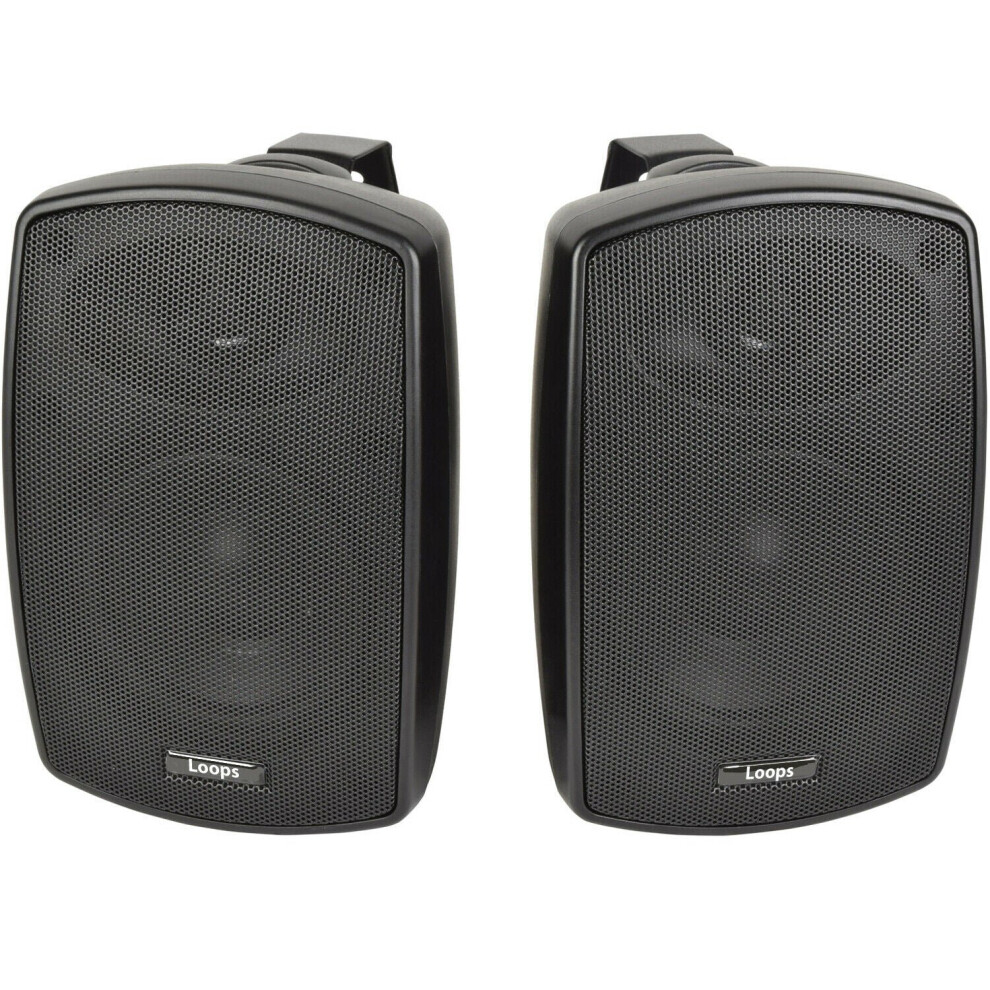 Loops 2X 4" 60W Outdoor Rated Speakers 8 Ohm Weatherproof Wall Mounted Hifi Black