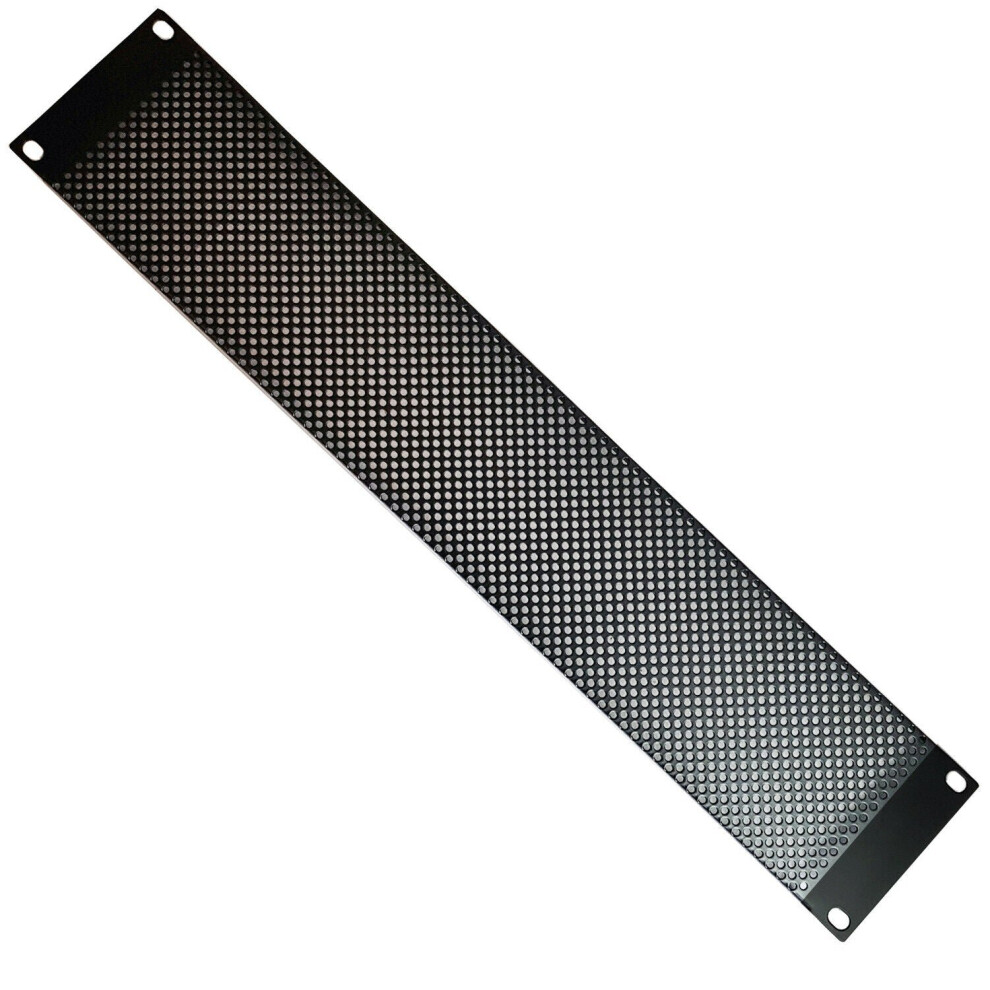 19" 2U Vented Mesh Blanking Rack Patch Panel Equipment Module Cover Plate Mount