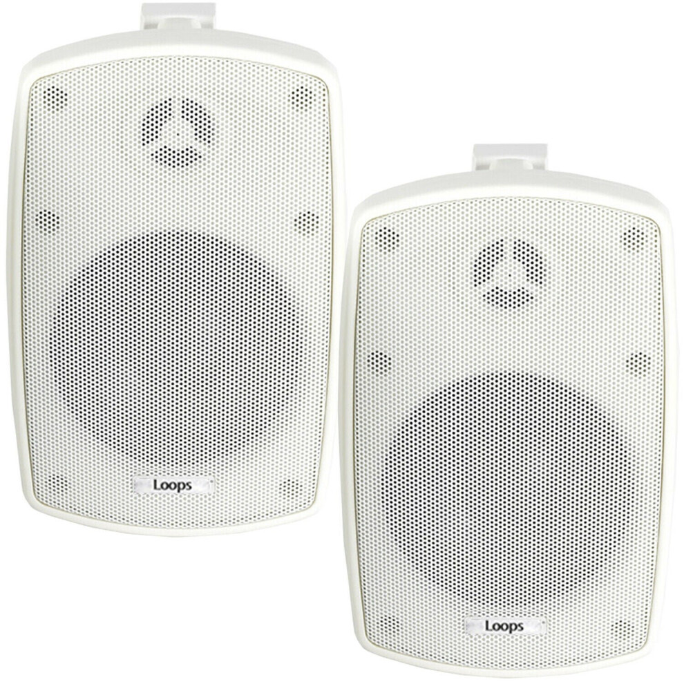 Loops 2X 4" 60W Outdoor Rated Speakers 8 Ohm Weatherproof Wall Mounted Hifi White