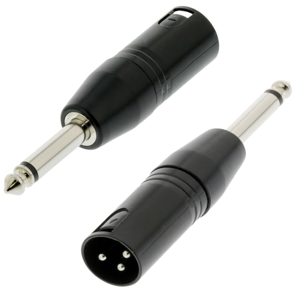 6.35mm 1/4" Mono Jack Male to XLR 3 Pin Male Plug Connector/Adapter Mic Audio Amp