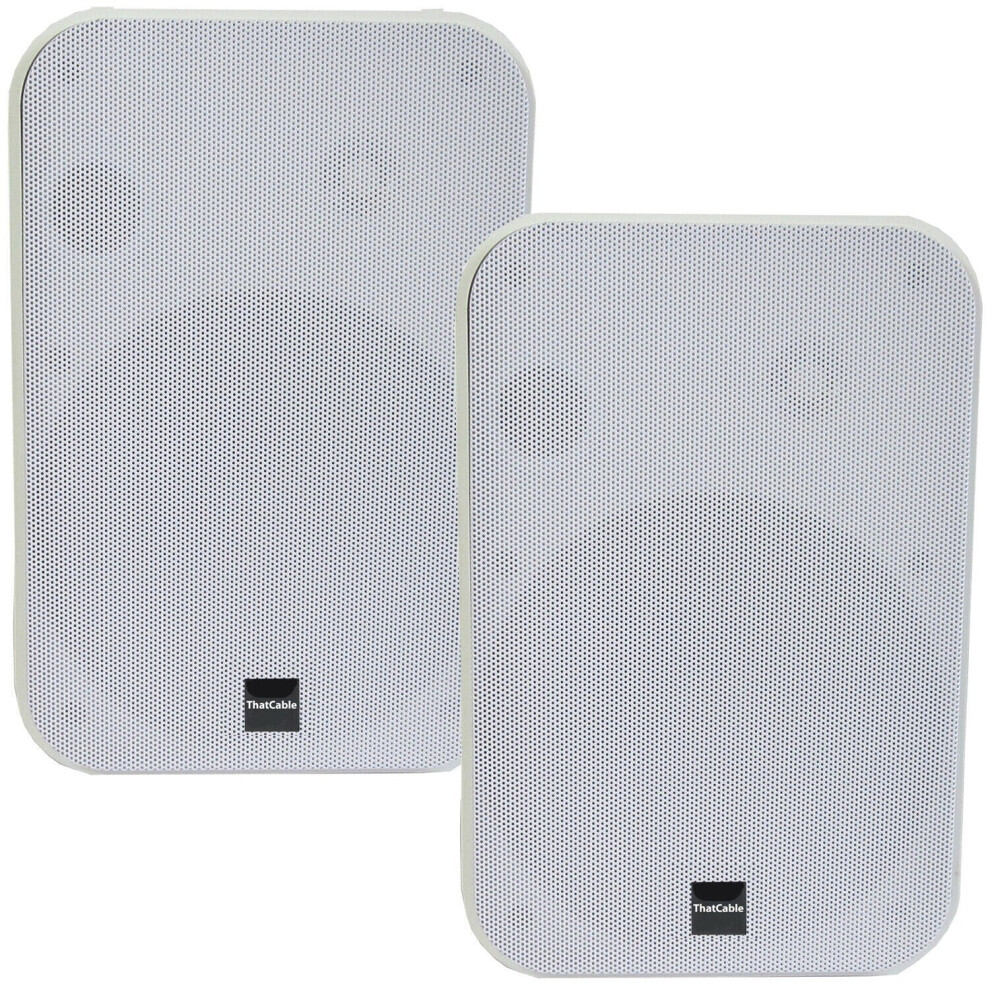 Loops 2X 6.5" 200W Moisture Resistant Stereo Loud Speakers 8Ohm Wall Mounted White