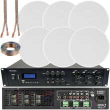1200W Bluetooth Sound System 6x 120W Slim Ceiling Speaker 6 Zone Mixer Amplifier