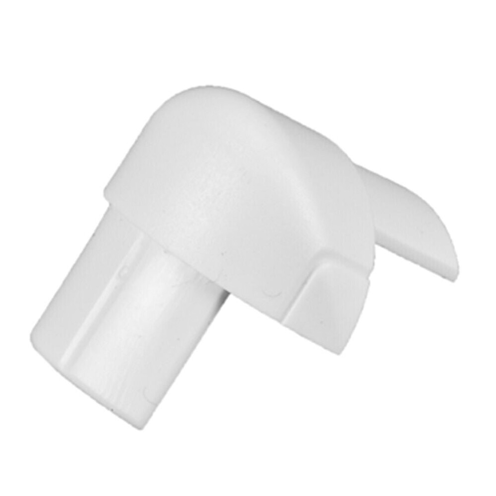 16mm x 8mm White Smooth Fit Right Angled External Bend Trunking Adapter Over Top