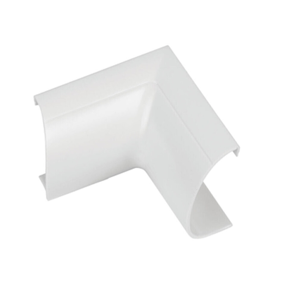 50mm x 25mm White Clip Over Internal Bend Trunking Adapter 90 Degree Conduit