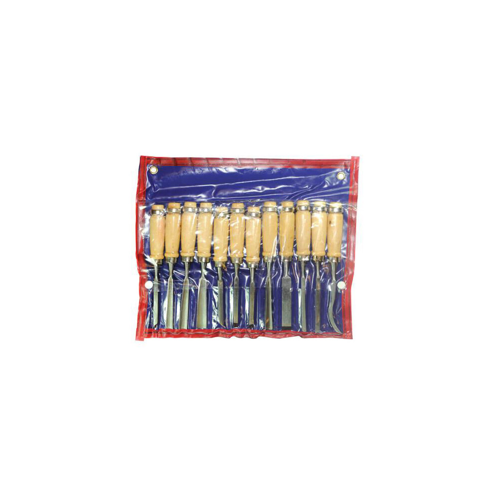 12 Piece 135mm Precision Wood Carving Chisel Set Carver Carpentry Tool Kit