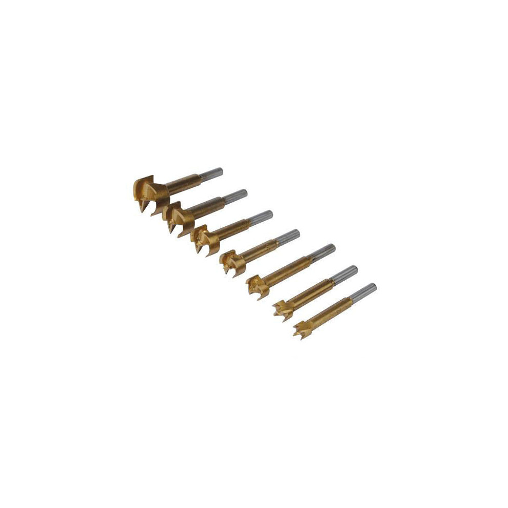 7 Pack Titanium Coated Forstner Bits | 12Mm 35Mm | Flat Bottom Hole Saw Cutter 5055538156427